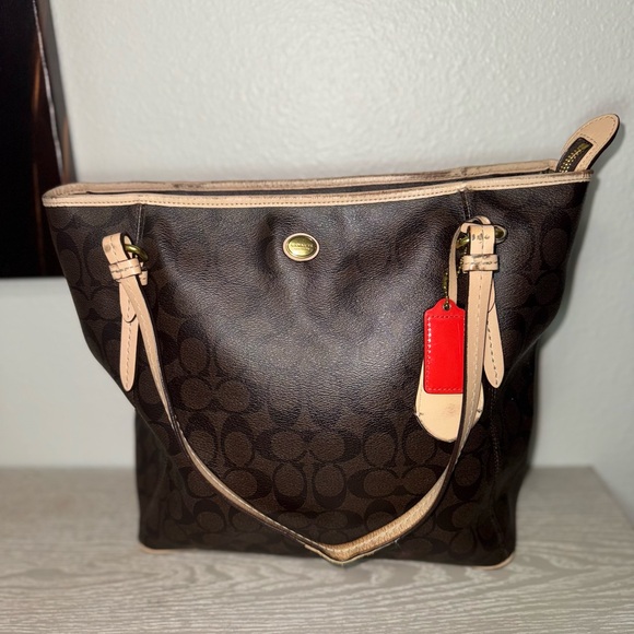 Coach PEYTON SIGNATURE ZIP TOP TOTE B1405-F28365 - Picture 2 of 14